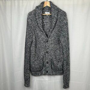 Goodfellow & Co Chunky Cardigan Mens M Shawl Academia Heritage Grandpa Dad Gray